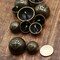 4 Pieces Bronze Anchors Aweigh Dome Shape Nautical Theme Metal Buttons 9/16 Inch